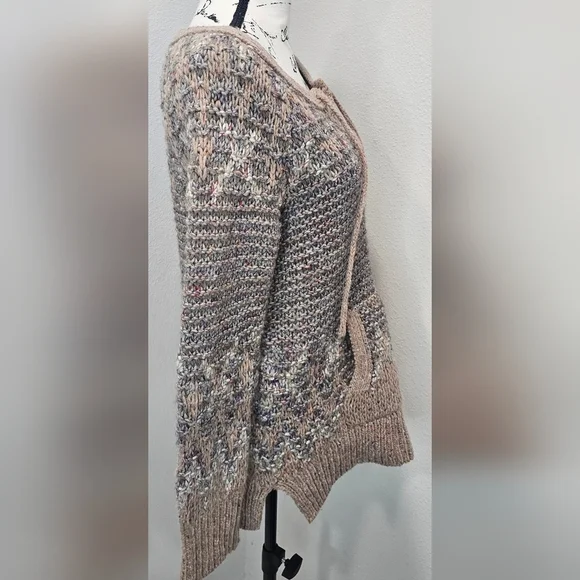 Free People Love Bug Chunky Knit Fair Isle Sweater Boho Wool Blend Size XS - Picture 10 of 15